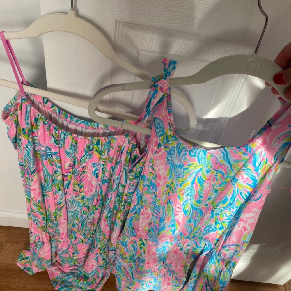 Lilly Pulitzer Mommy and Me romper set, size XS+ 8-10 years